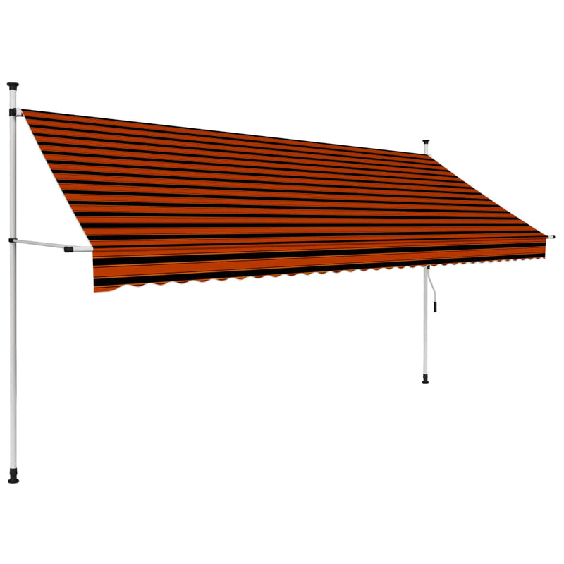 vidaXL Manual Retractable Awning 300 cm Orange and Brown