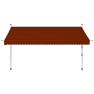 vidaXL Manual Retractable Awning 300 cm Orange and Brown