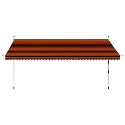 vidaXL Manual Retractable Awning 300 cm Orange and Brown
