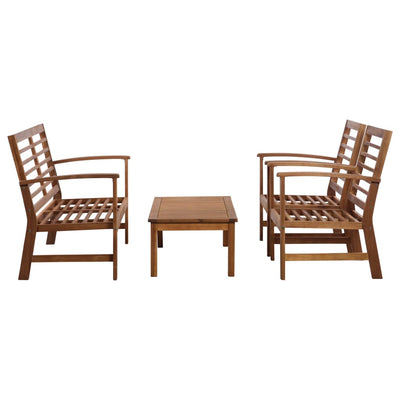vidaXL 4 Piece Garden Lounge Set Solid Acacia Wood