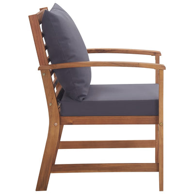 vidaXL 4 Piece Garden Lounge Set with Cushions Solid Acacia Wood