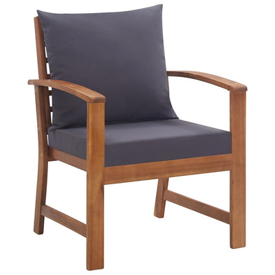 vidaXL 4 Piece Garden Lounge Set with Cushions Solid Acacia Wood