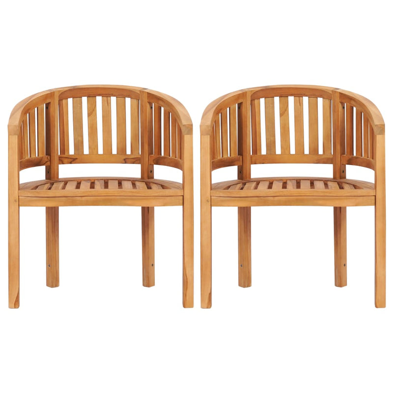 vidaXL Banana Chairs 2 pcs Solid Teak Wood
