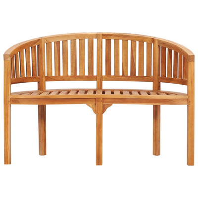 vidaXL Banana Bench 120 cm Solid Teak Wood