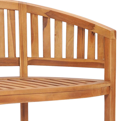 vidaXL Banana Bench 120 cm Solid Teak Wood