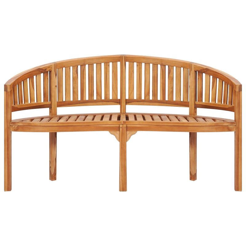vidaXL Banana Bench 151 cm Solid Teak Wood