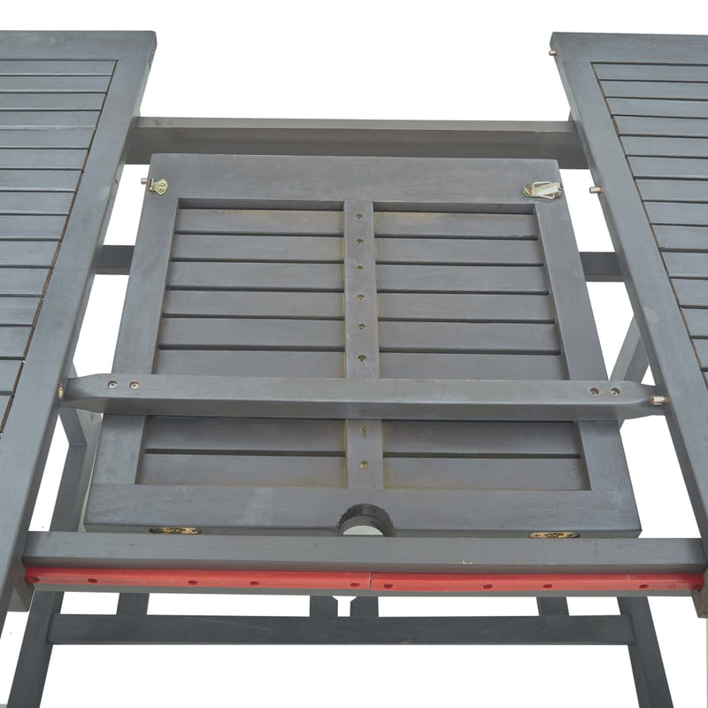 vidaXL 7 Piece Outdoor Dining Set Solid Acacia Wood Grey