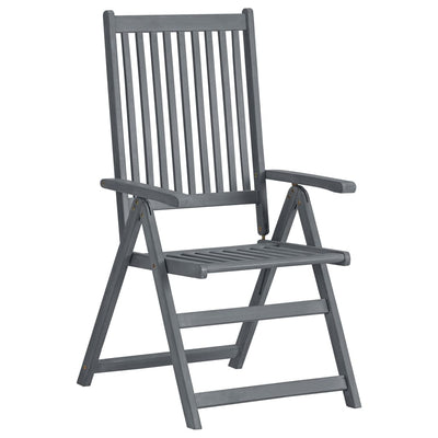 vidaXL 7 Piece Outdoor Dining Set Solid Acacia Wood Grey