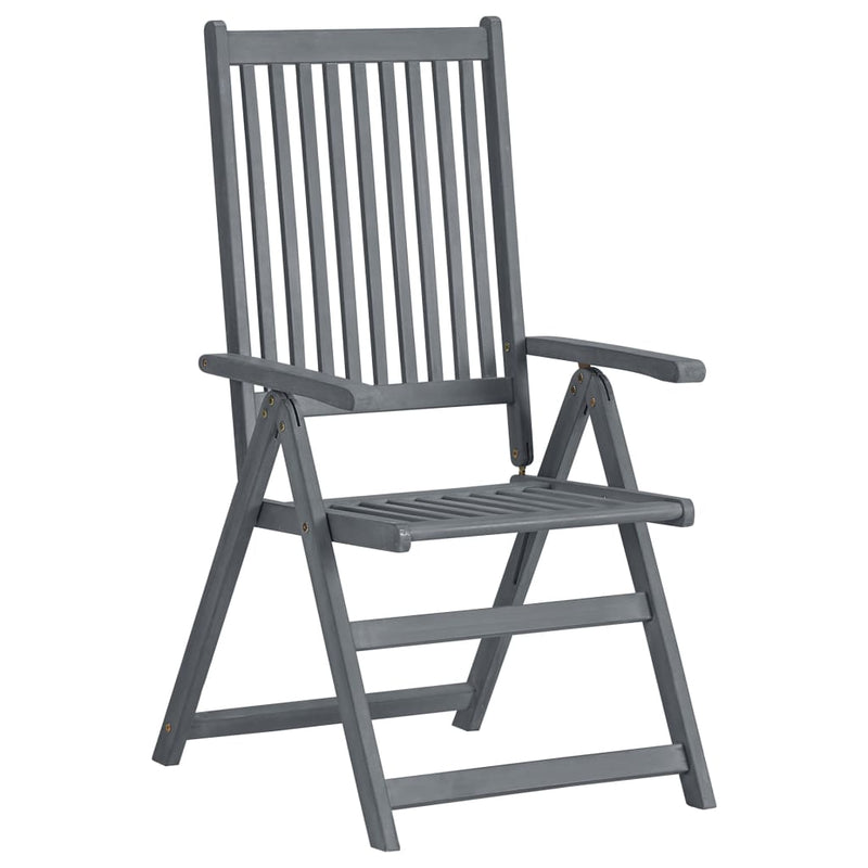 vidaXL 7 Piece Outdoor Dining Set Solid Acacia Wood Grey