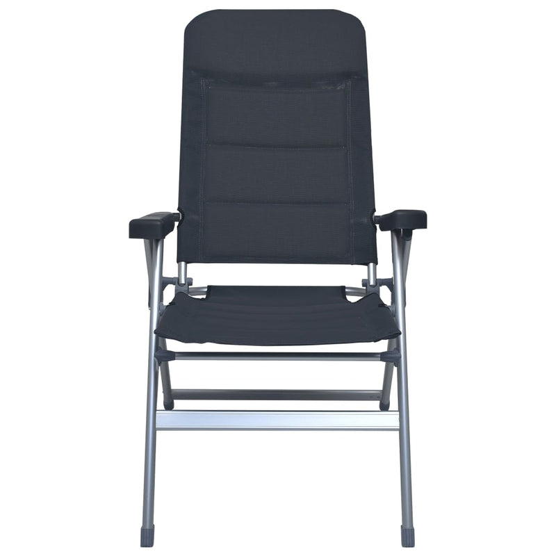 vidaXL Reclining Garden Chairs 2 pcs Aluminium Black