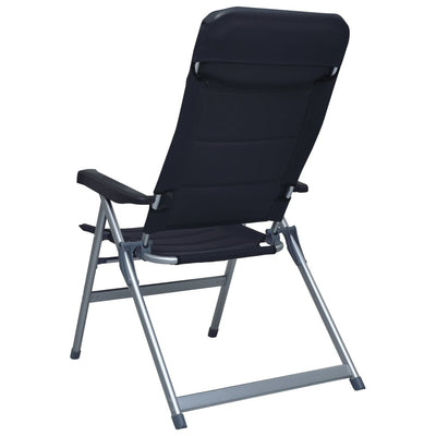 vidaXL Reclining Garden Chairs 2 pcs Aluminium Black
