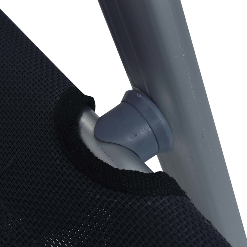 vidaXL Reclining Garden Chairs 2 pcs Aluminium Black