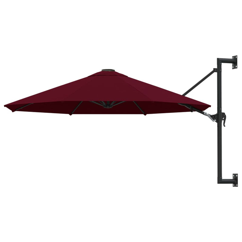 vidaXL Wall-Mounted Garden Parasol with Metal Pole 300 cm Terracotta