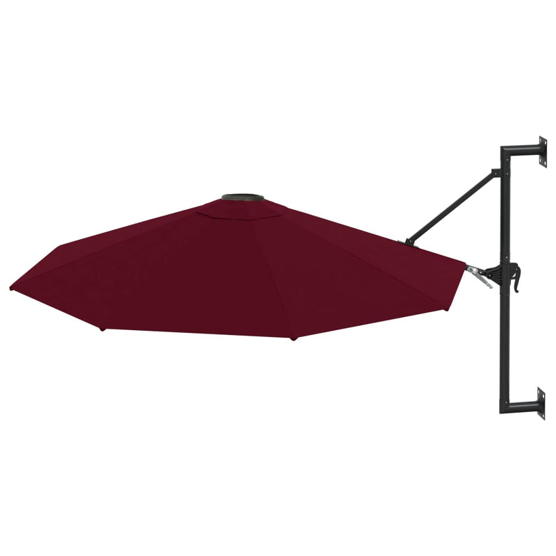 vidaXL Wall-Mounted Garden Parasol with Metal Pole 300 cm Terracotta