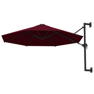 vidaXL Wall-Mounted Garden Parasol with Metal Pole 300 cm Terracotta