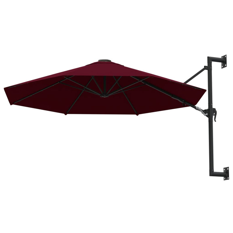 vidaXL Wall-Mounted Garden Parasol with Metal Pole 300 cm Terracotta