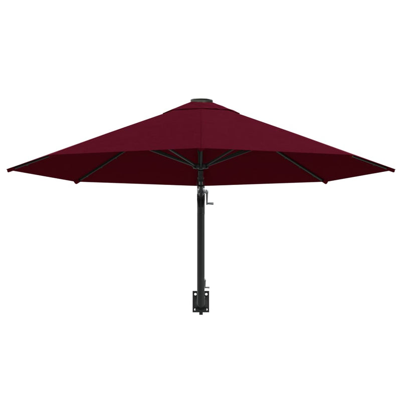 vidaXL Wall-Mounted Garden Parasol with Metal Pole 300 cm Terracotta