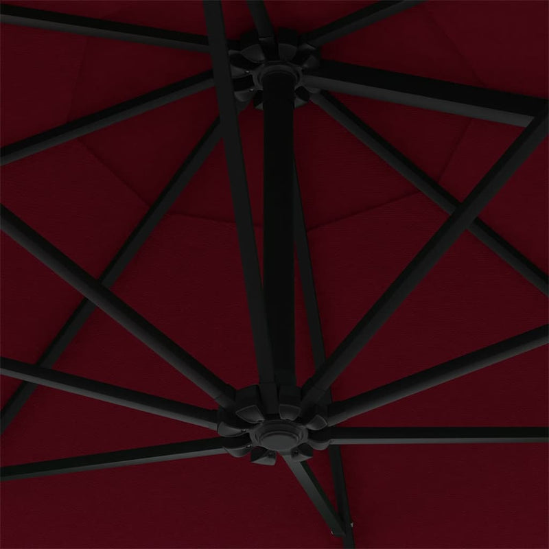 vidaXL Wall-Mounted Garden Parasol with Metal Pole 300 cm Terracotta