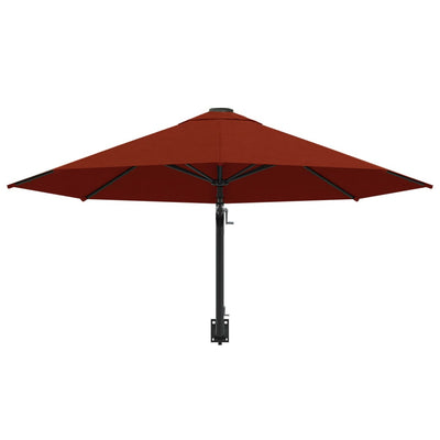 vidaXL Wall-Mounted Garden Parasol with Metal Pole 300 cm Terracotta