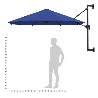 vidaXL Wall-Mounted Garden Parasol with Metal Pole 300 cm Terracotta
