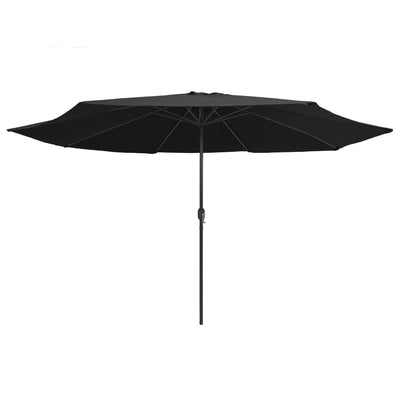 vidaXL Garden Parasol with Metal Pole 390 cm Black
