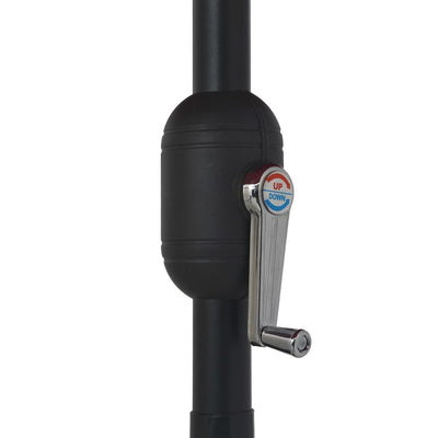 vidaXL Garden Parasol with Metal Pole 390 cm Black