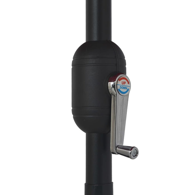vidaXL Garden Parasol with Metal Pole 390 cm Black