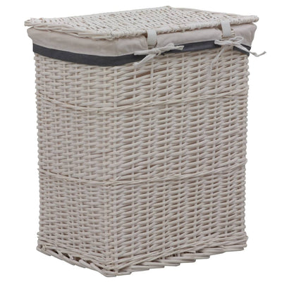 vidaXL Laundry Basket Brown Willow