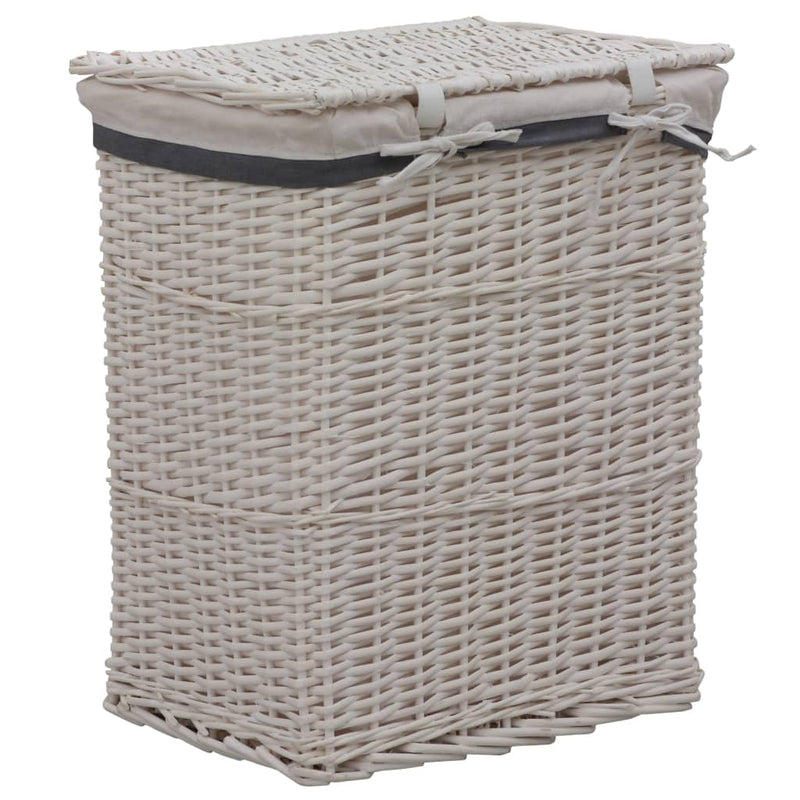 vidaXL Laundry Basket Brown Willow