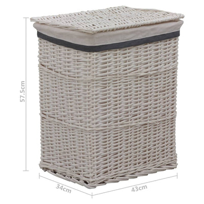vidaXL Laundry Basket Brown Willow