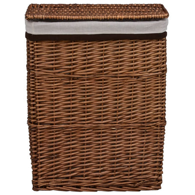 vidaXL Laundry Basket Brown Willow