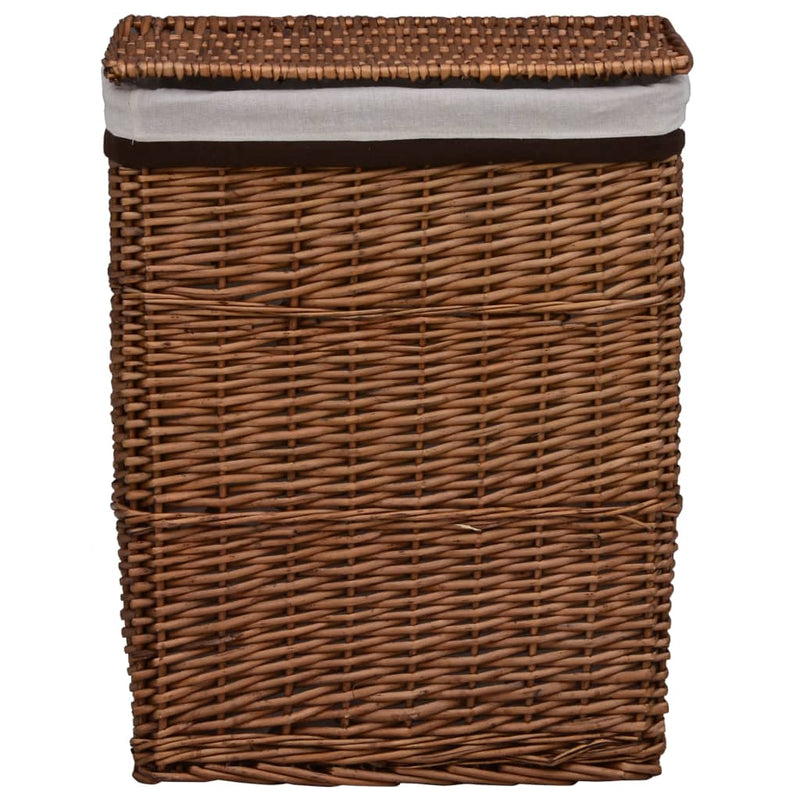 vidaXL Laundry Basket Brown Willow