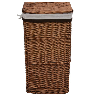 vidaXL Laundry Basket Brown Willow