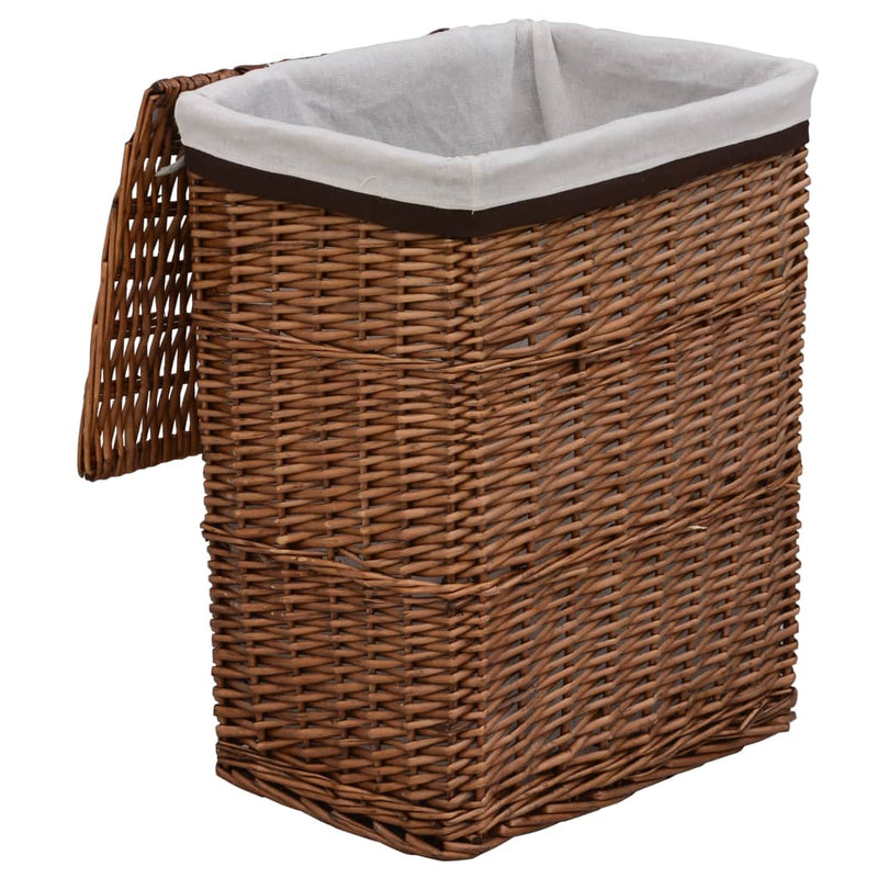 vidaXL Laundry Basket Brown Willow