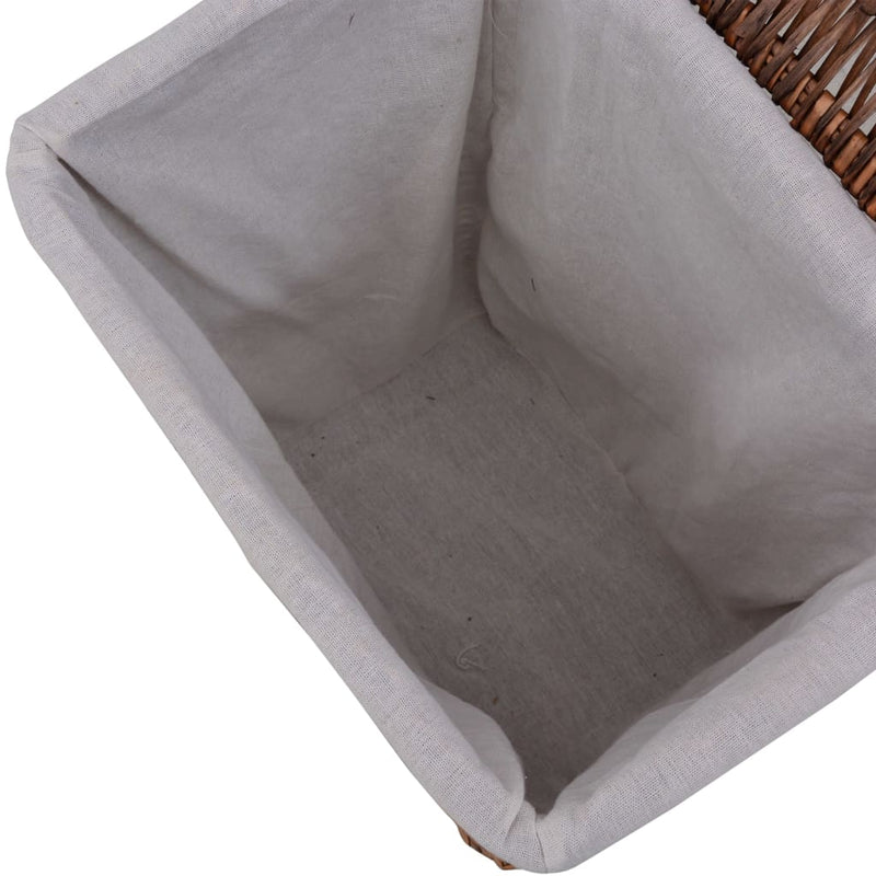vidaXL Laundry Basket Brown Willow