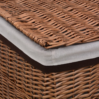 vidaXL Laundry Basket Brown Willow
