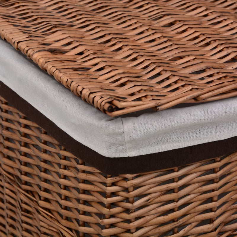 vidaXL Laundry Basket Brown Willow