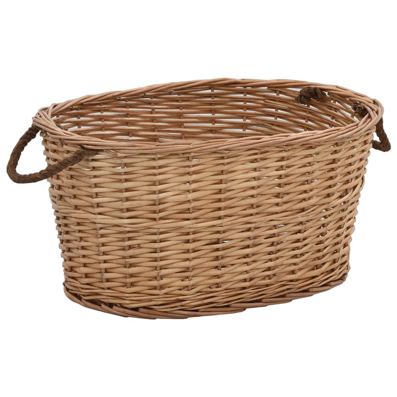 vidaXL Firewood Basket with Carrying Handles 56x40x28 cm Natural Willow