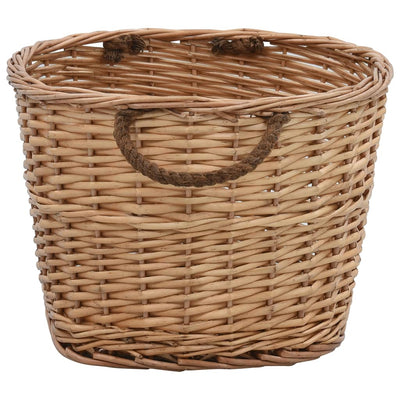 vidaXL Firewood Basket with Carrying Handles 56x40x28 cm Natural Willow