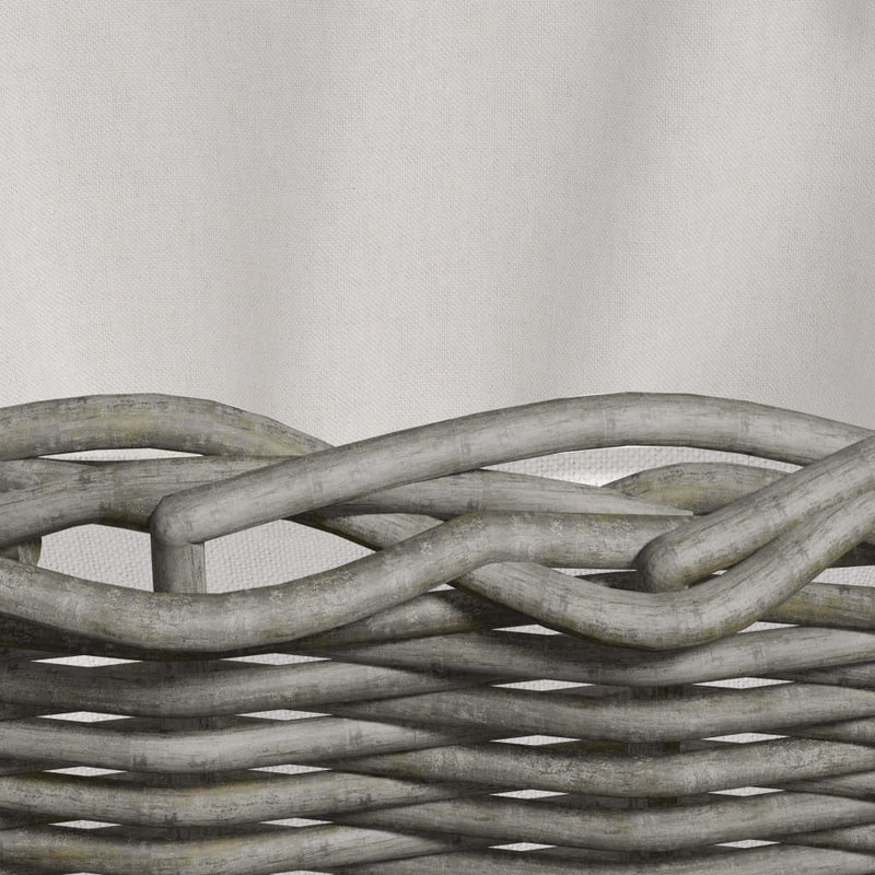 vidaXL Firewood Basket with Carrying Handles 59x42x28 cm Grey Willow