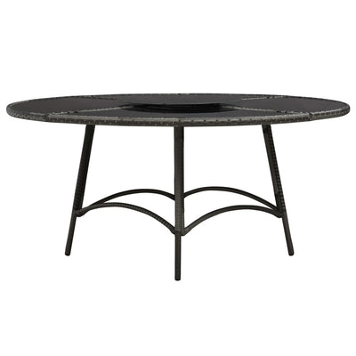 vidaXL 7 Piece Outdoor Dining Set with Cushions Poly Rattan Grey