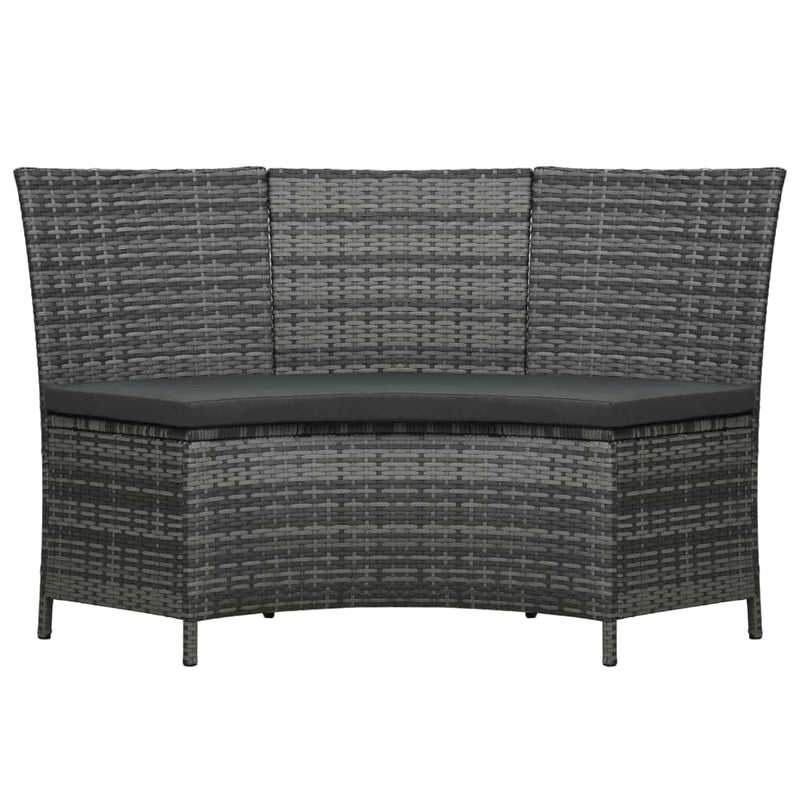 vidaXL 7 Piece Outdoor Dining Set with Cushions Poly Rattan Grey