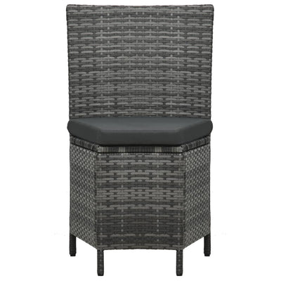vidaXL 7 Piece Outdoor Dining Set with Cushions Poly Rattan Grey