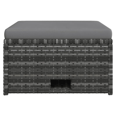 vidaXL 4 Piece Garden Lounge Set with Cushions Poly Rattan Grey