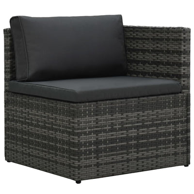 vidaXL 5 Piece Garden Lounge Set with Cushions Poly Rattan Grey