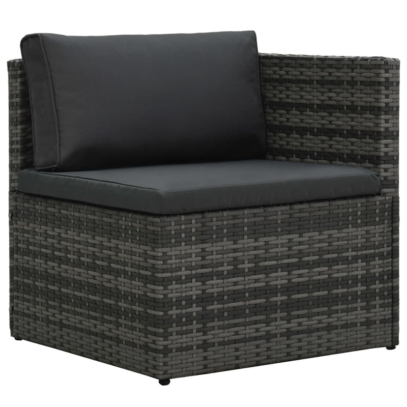 vidaXL 5 Piece Garden Lounge Set with Cushions Poly Rattan Grey