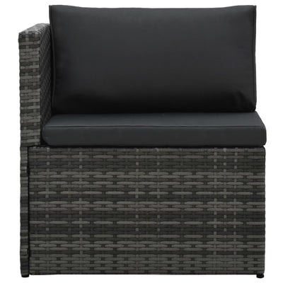 vidaXL 5 Piece Garden Lounge Set with Cushions Poly Rattan Grey