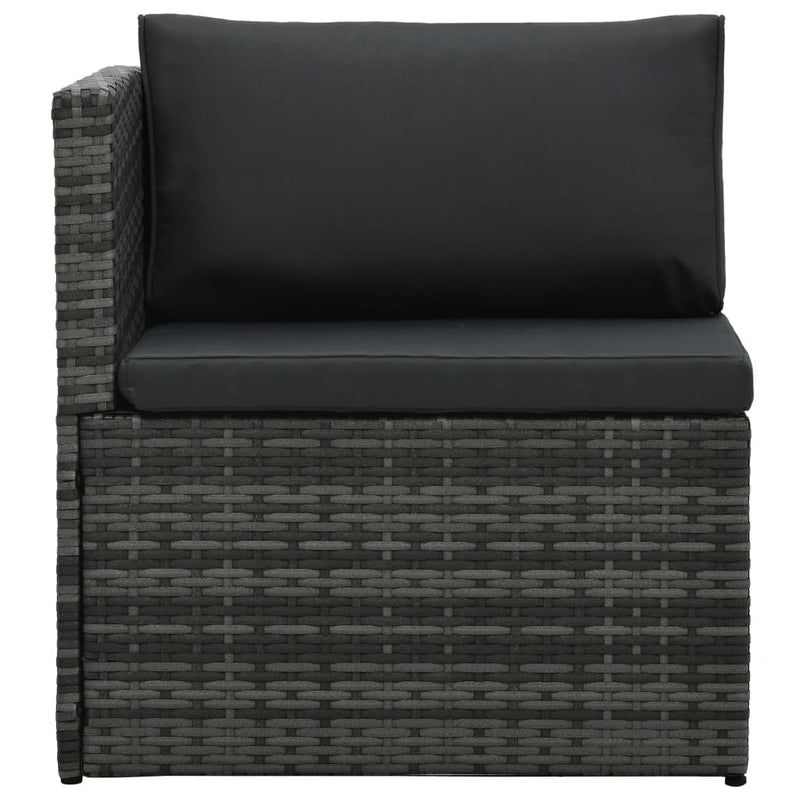 vidaXL 5 Piece Garden Lounge Set with Cushions Poly Rattan Grey