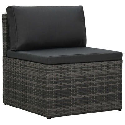 vidaXL 5 Piece Garden Lounge Set with Cushions Poly Rattan Grey
