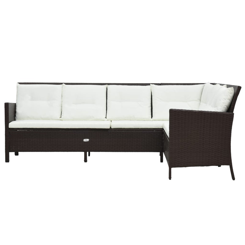vidaXL 3 Piece Garden Lounge Set with Cushions Poly Rattan Black